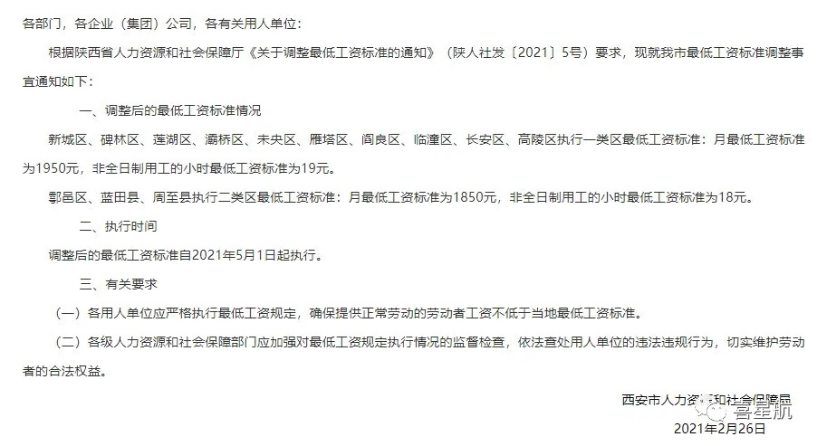 5月1日起陜西這些人最低工資標(biāo)準(zhǔn)均增加150！(圖2)