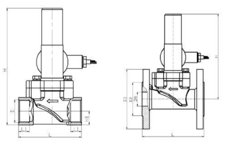 燃?xì)饩o急切斷閥尺寸圖
